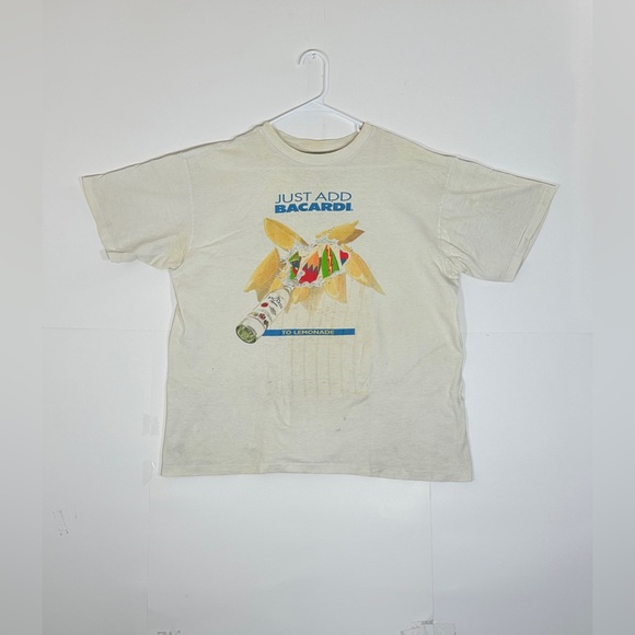 Bacardi Other - Vintage Just Add Bacardi T-Shirt Men Size XL White Make Waves Promo Shirt 1990s
